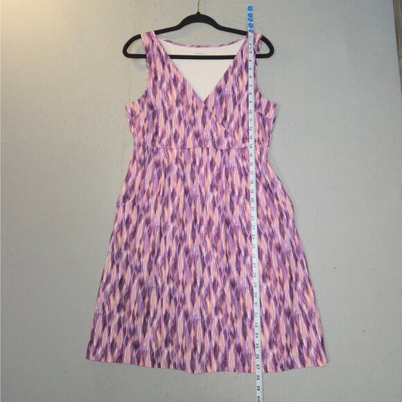 Eddie Bauer Womens Medium Tank Dress Sleeveless Abstract Pink Purple Stretch - Picture 8 of 13